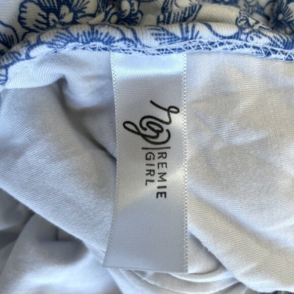 Remie Girl Blue China Ruffles Leotard - Picture 7 of 7